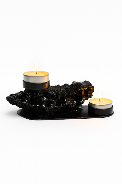 Kertastjaki fyrir tvö kerti